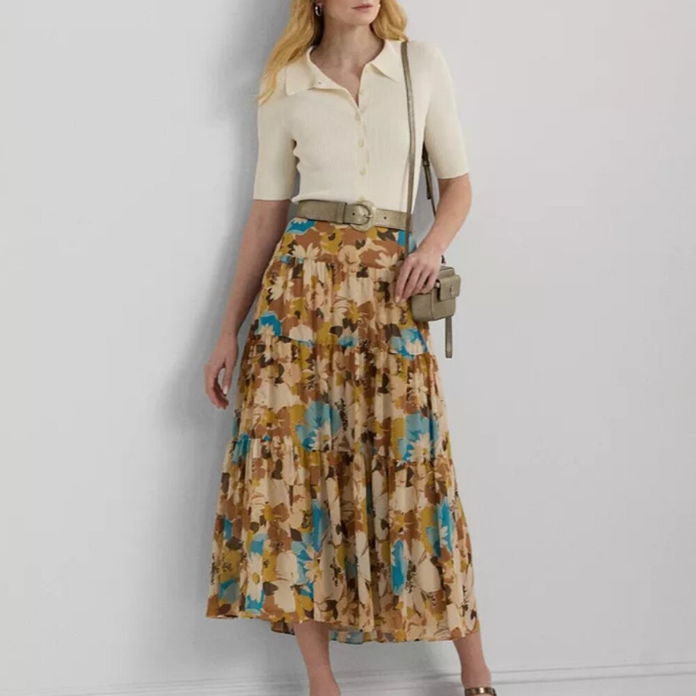 Lauren Ralph Lauren A Line Midi Skirt